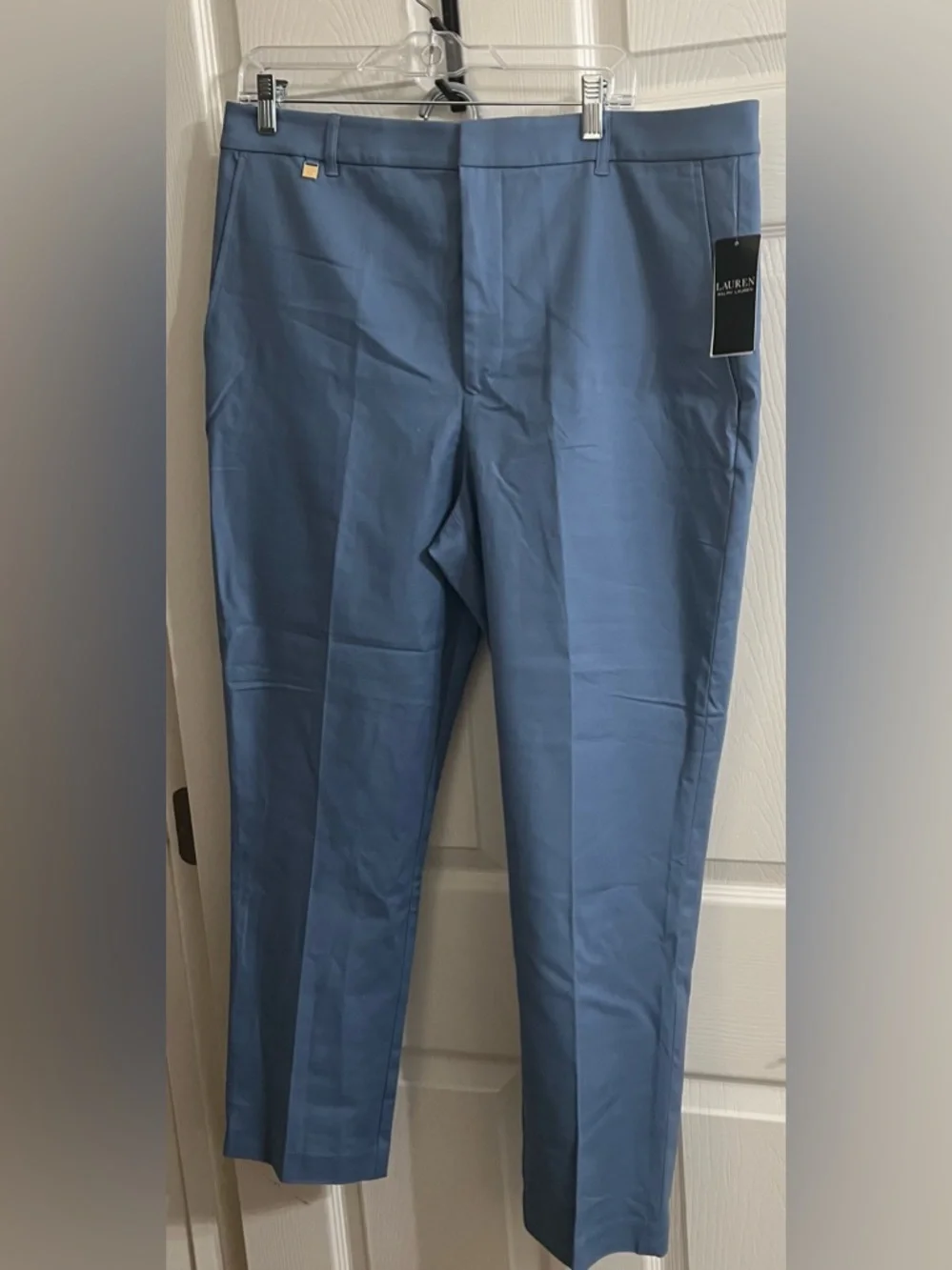 Lauren Ralph Lauren Pale Azure Blue Skinny Pants Size 16 - Picture 2 of 7